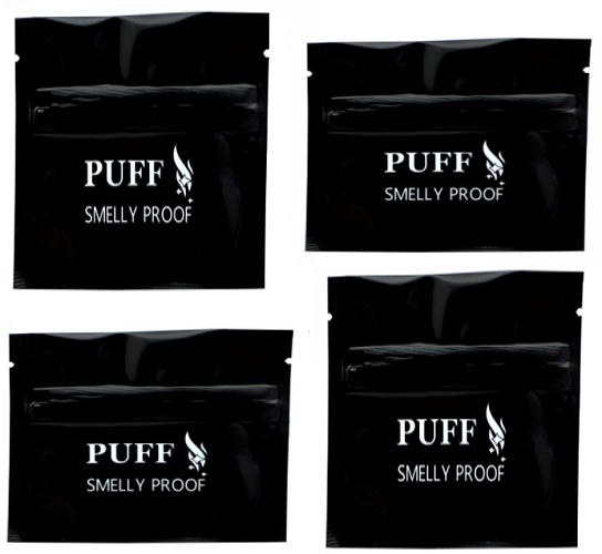 Puff Smelly Proof Mylar Bags - Black 105mm x 150mm (4" x 6") image 2