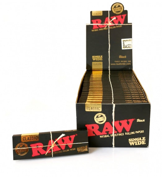 Raw Black Single Wide Size Rolling Papers image 2
