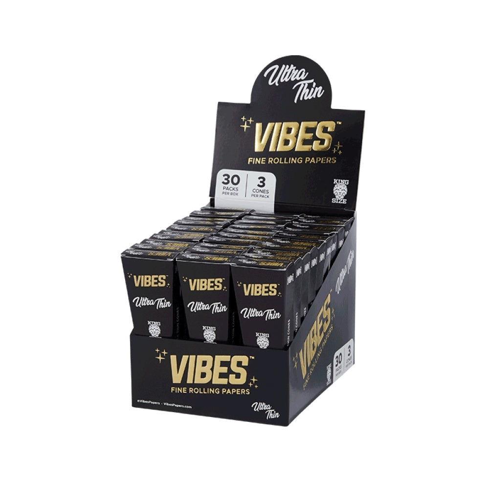 Vibes Ultra Thin Prerolled Cones - Black image 3