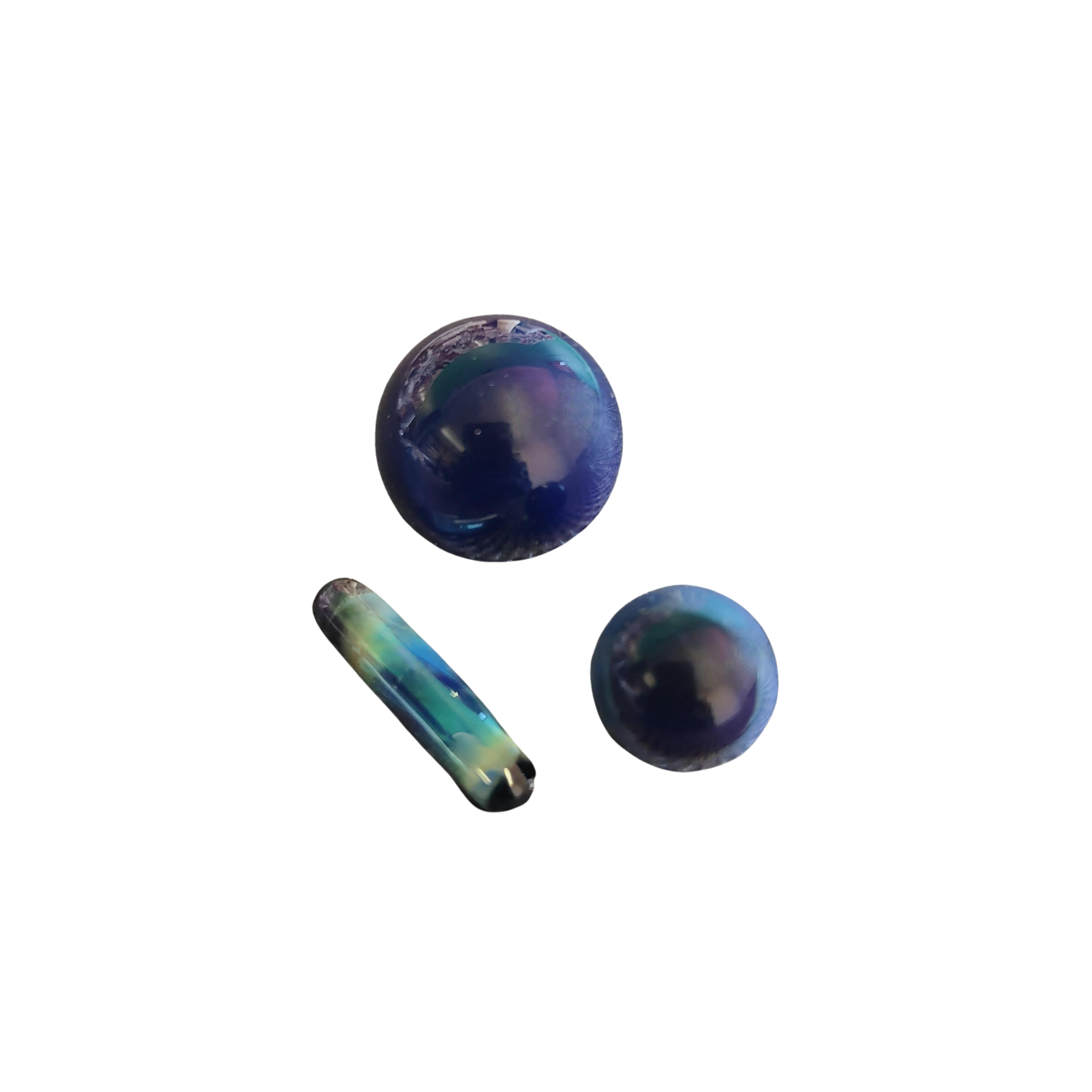 Glass Charlie Marble & Pillar Set - Amber Purple